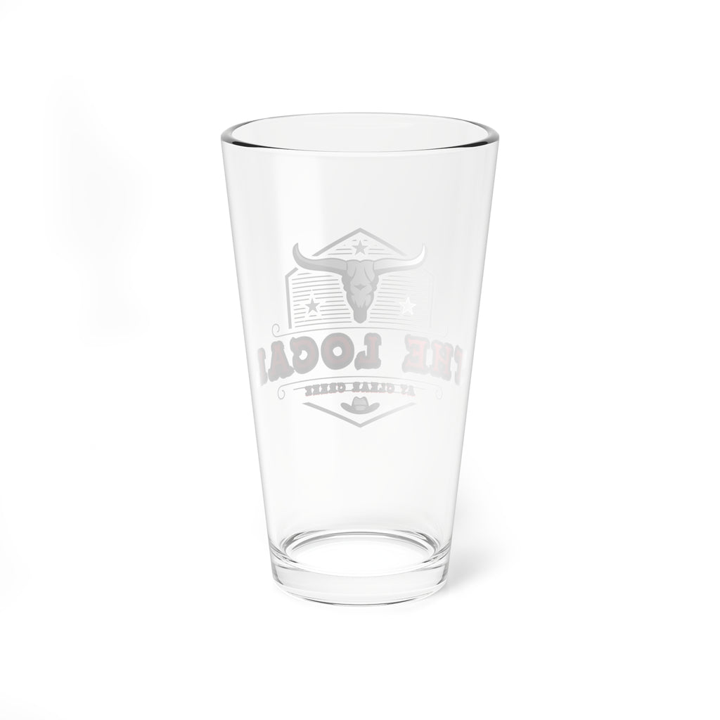 Western Skull Logo Mixing Glass, 16 oz — Barware Pint Glass for Home Bartenders